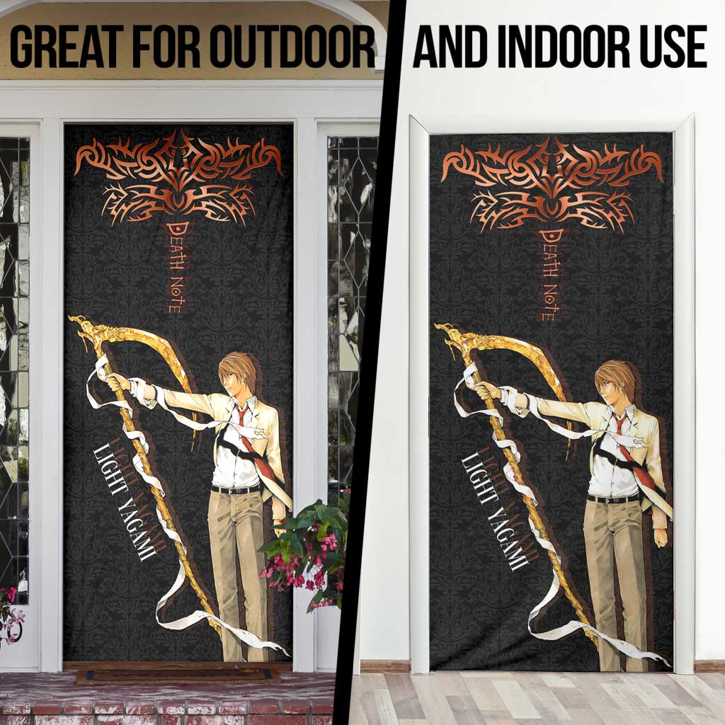 Light Yagami Death Note Door Cover Tribal Anime Fusion Style