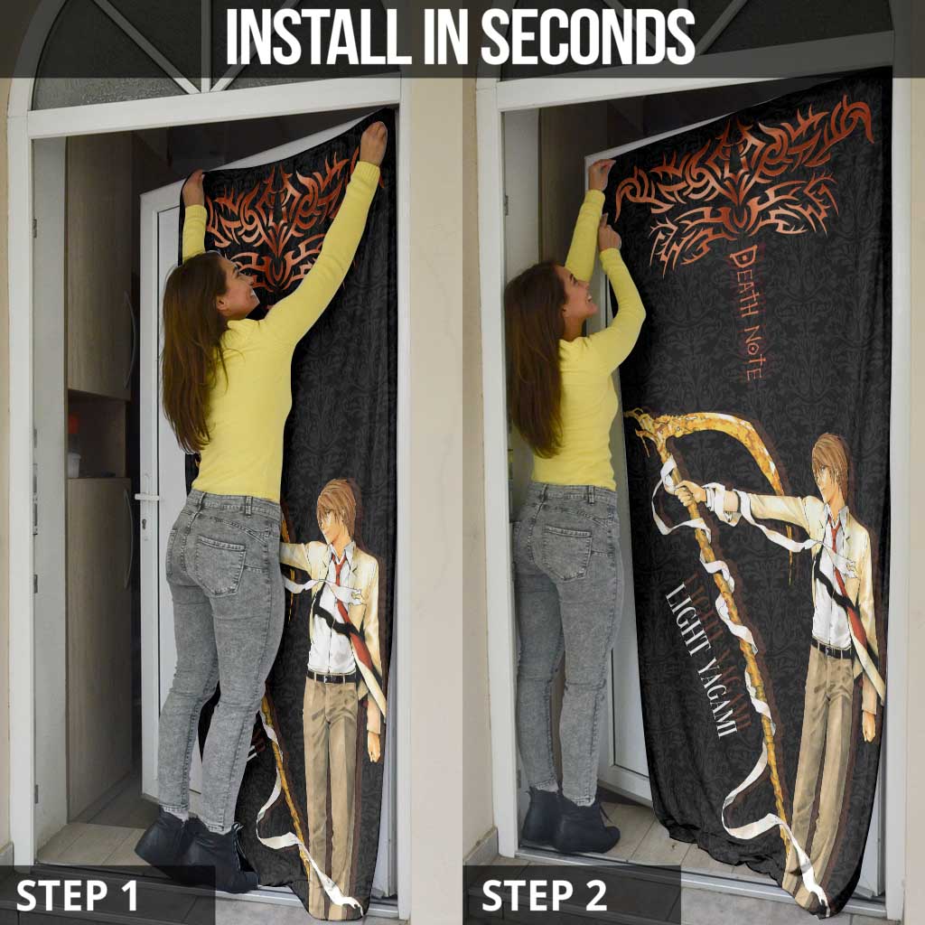 Light Yagami Death Note Door Cover Tribal Anime Fusion Style