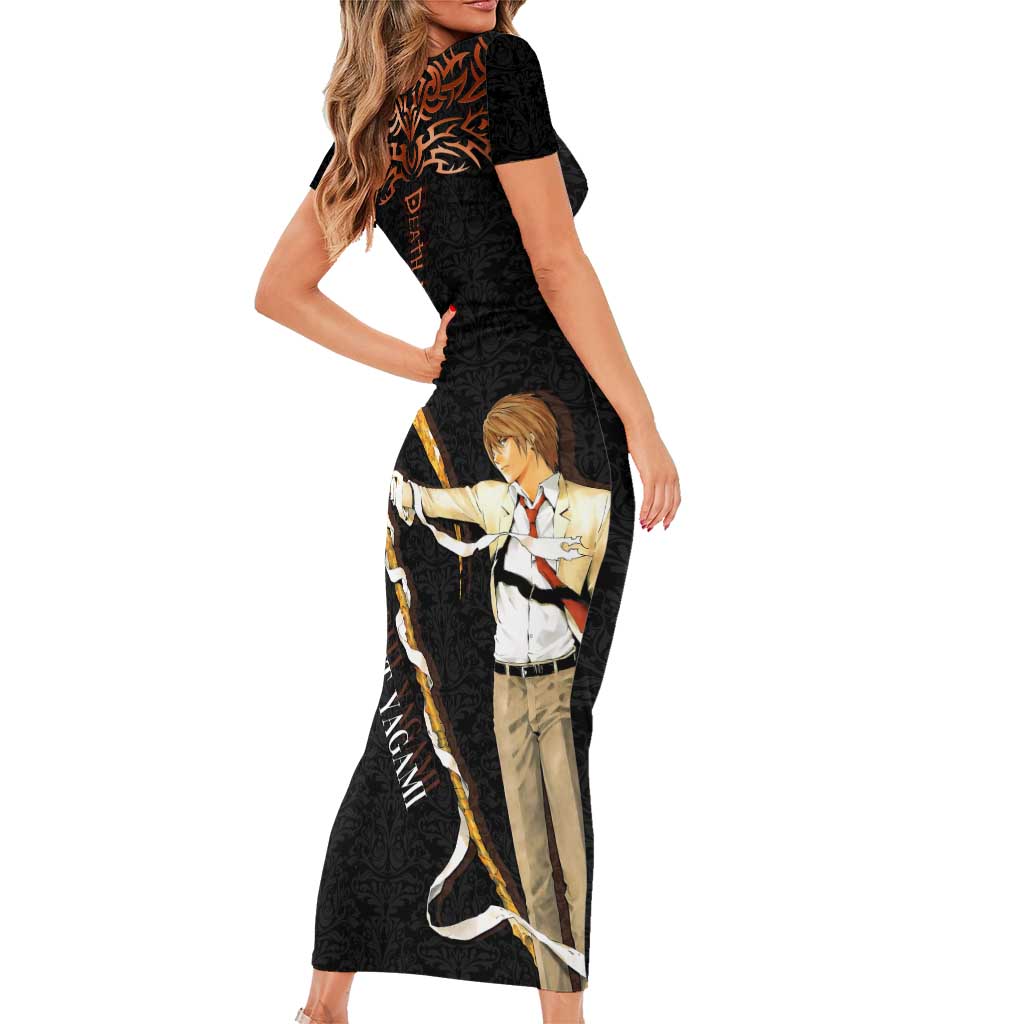 Light Yagami Death Note Family Matching Short Sleeve Bodycon Dress and Hawaiian Shirt Tribal Anime Fusion Style