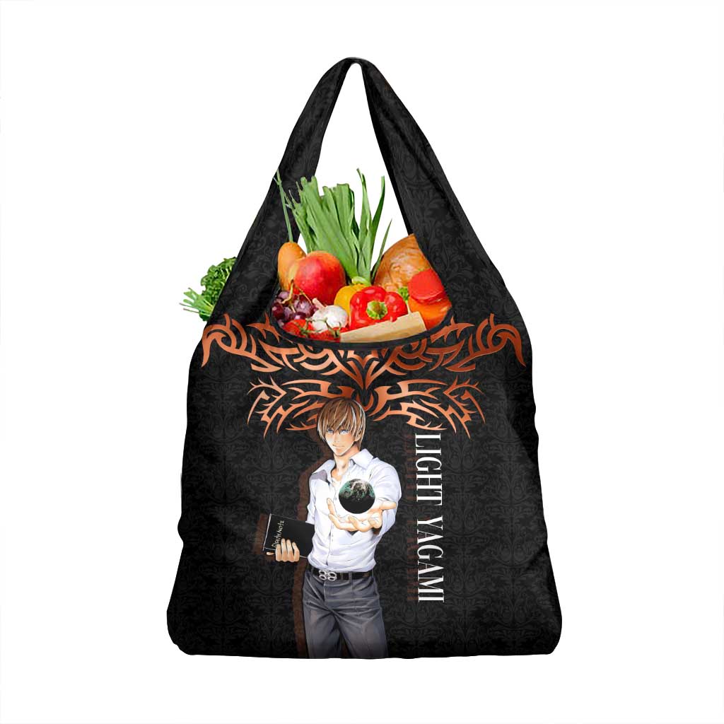 Light Yagami Death Note Grocery Bag Tribal Anime Fusion Style