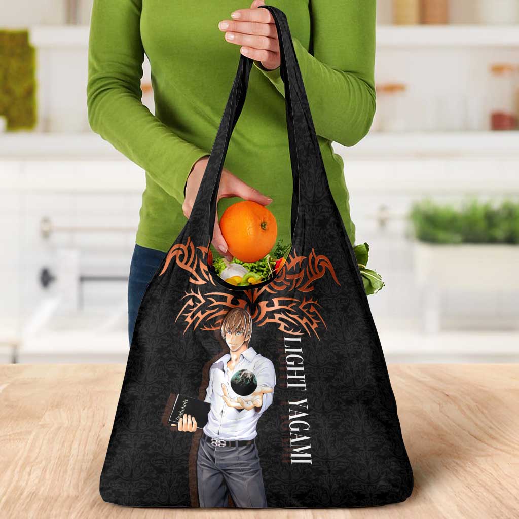 Light Yagami Death Note Grocery Bag Tribal Anime Fusion Style