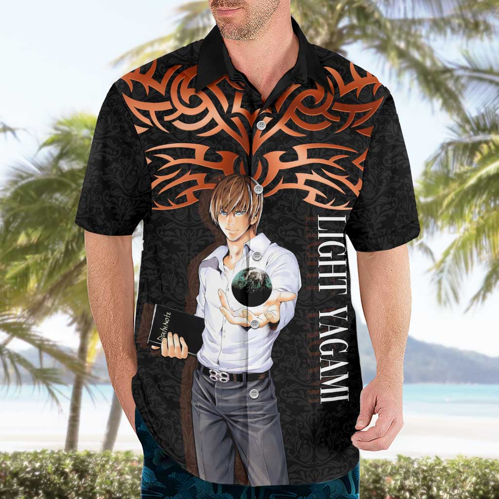Light Yagami Death Note Hawaiian Shirt Tribal Anime Fusion Style