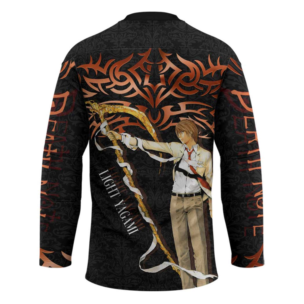 Light Yagami Death Note Hockey Jersey Tribal Anime Fusion Style