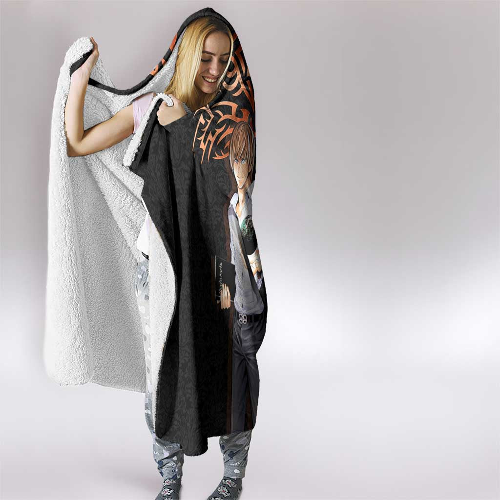 Light Yagami Death Note Hooded Blanket Tribal Anime Fusion Style