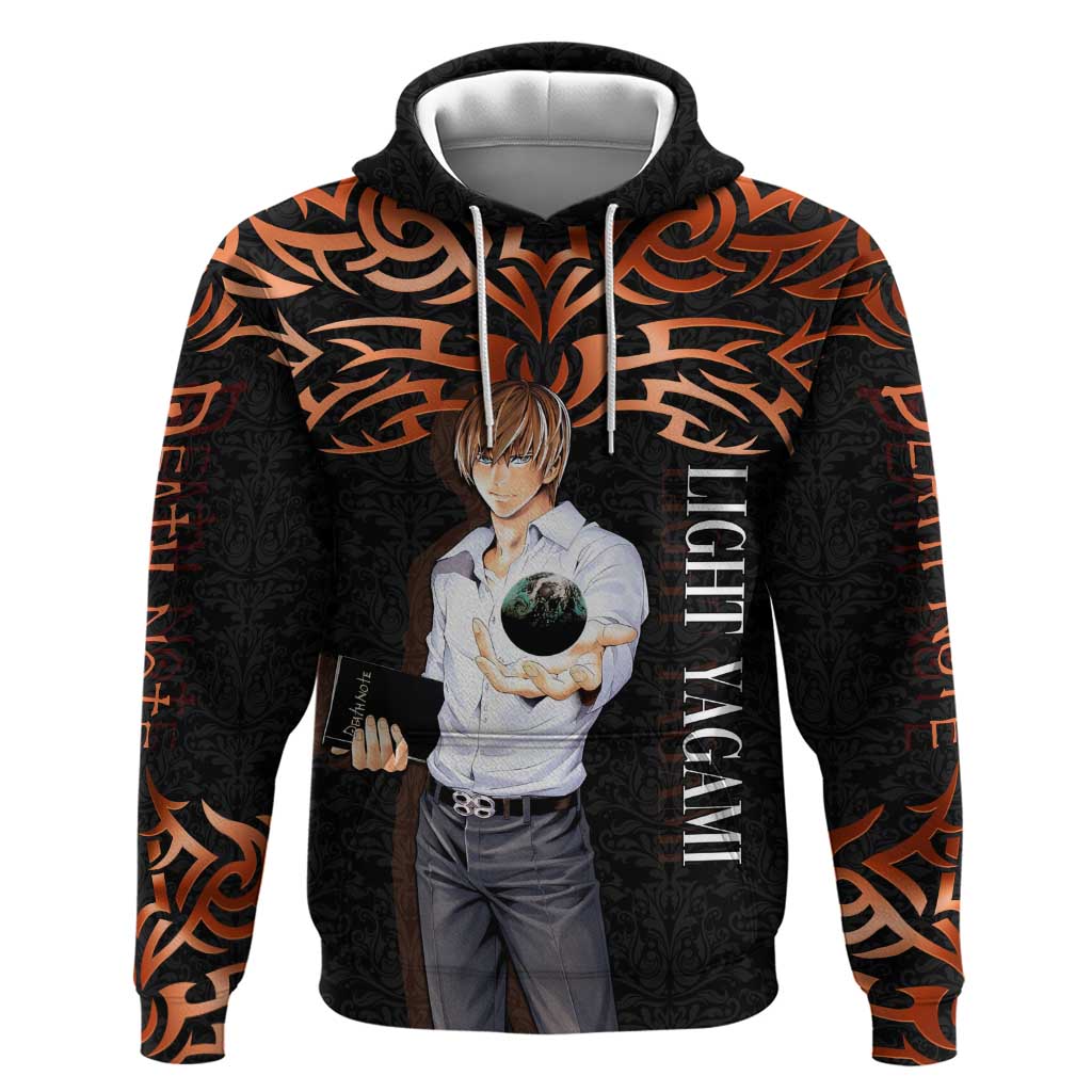 Light Yagami Death Note Hoodie Tribal Anime Fusion Style