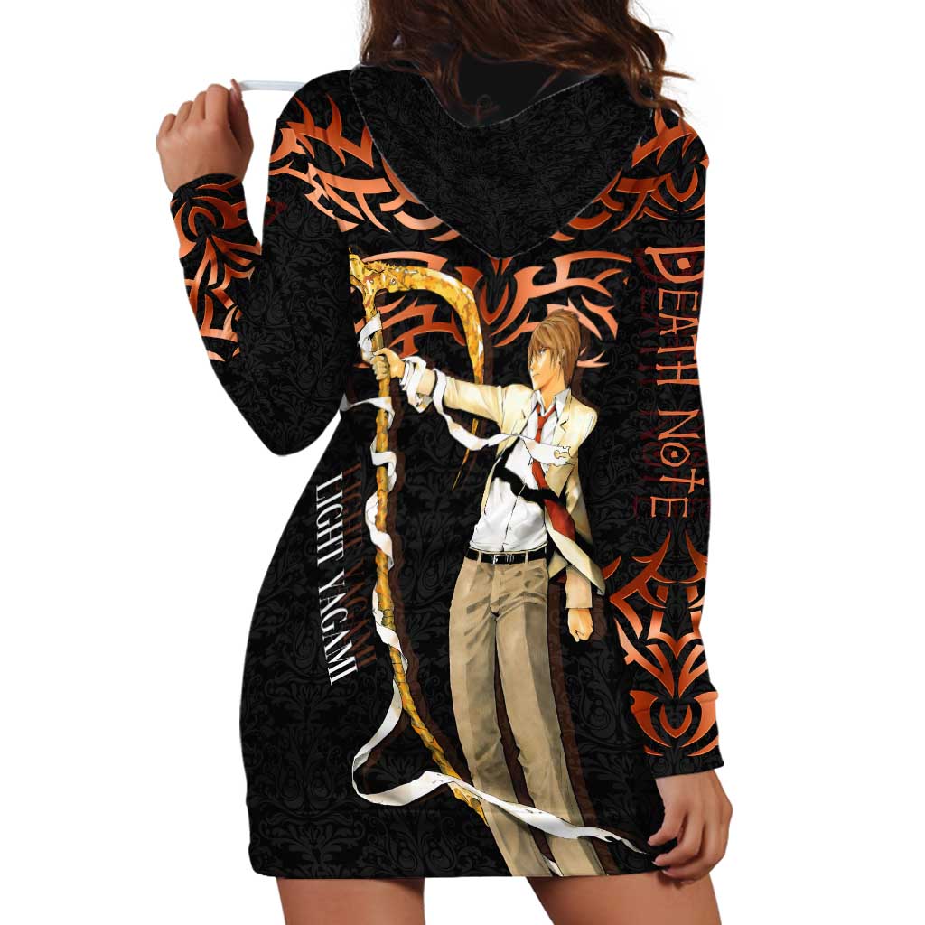 Light Yagami Death Note Hoodie Dress Tribal Anime Fusion Style