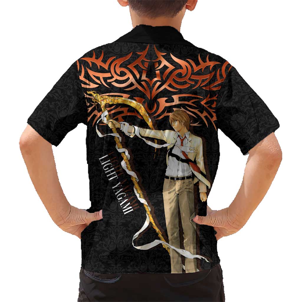Light Yagami Death Note Kid Hawaiian Shirt Tribal Anime Fusion Style