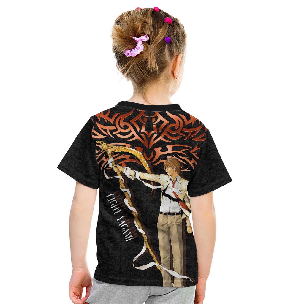 Light Yagami Death Note Kid T Shirt Tribal Anime Fusion Style