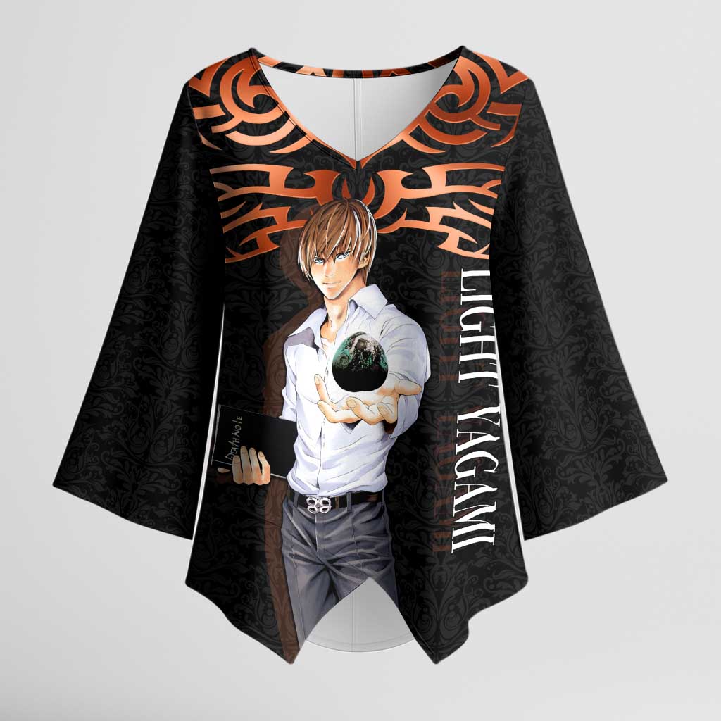 Light Yagami Death Note Kimono Sleeve Blouse Tribal Anime Fusion Style
