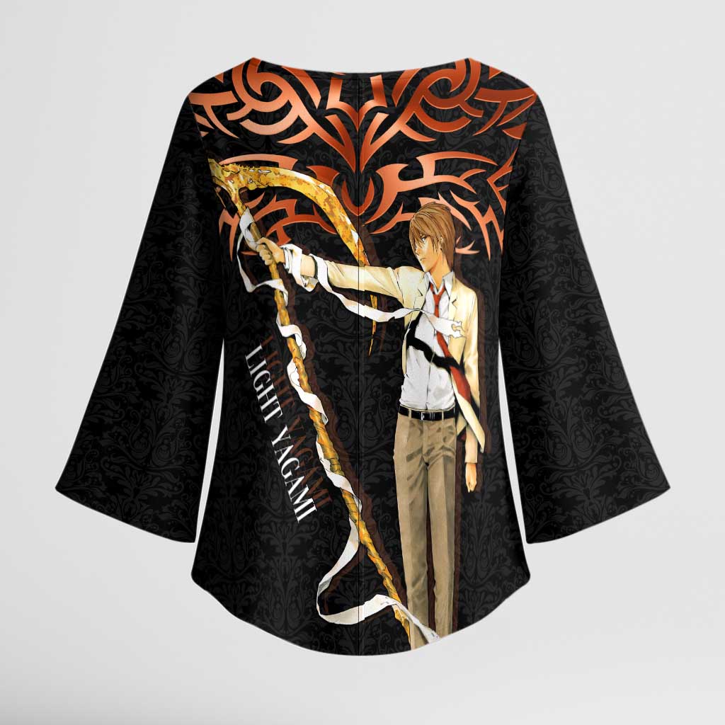 Light Yagami Death Note Kimono Sleeve Blouse Tribal Anime Fusion Style