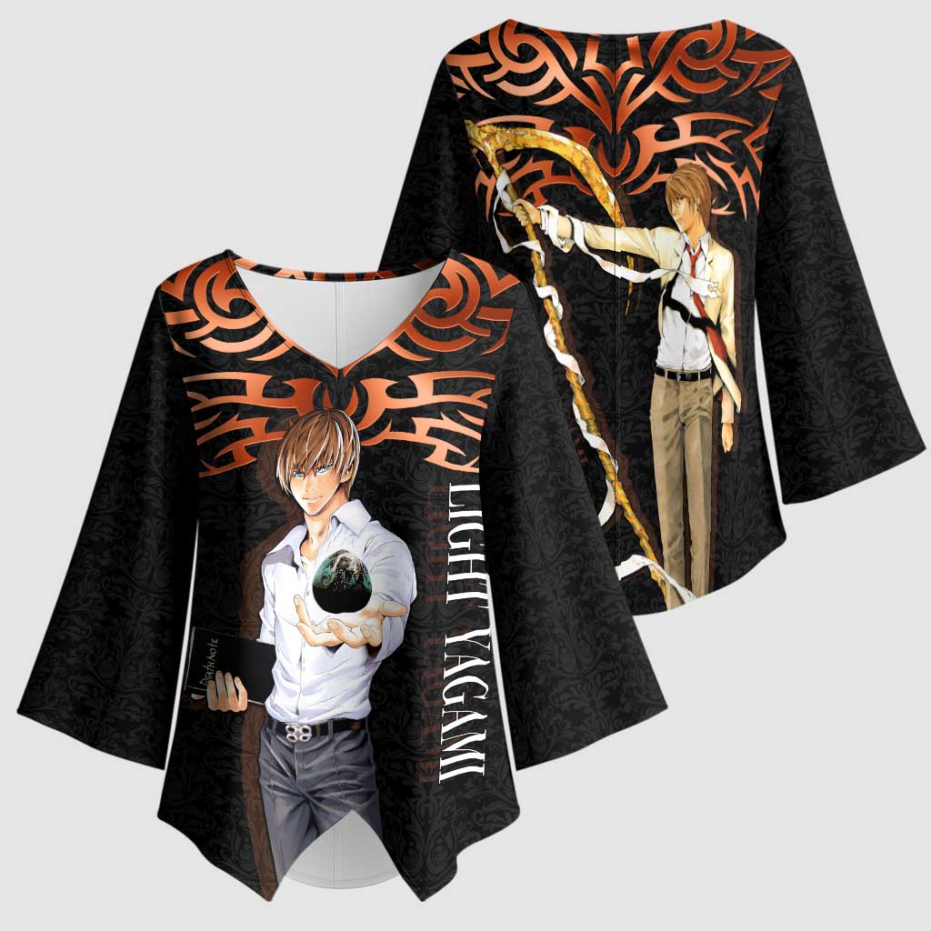 Light Yagami Death Note Kimono Sleeve Blouse Tribal Anime Fusion Style