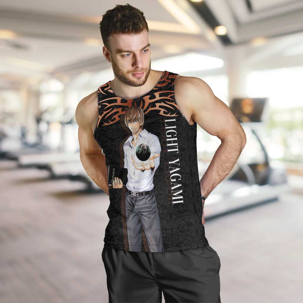 Light Yagami Death Note Men Tank Top Tribal Anime Fusion Style