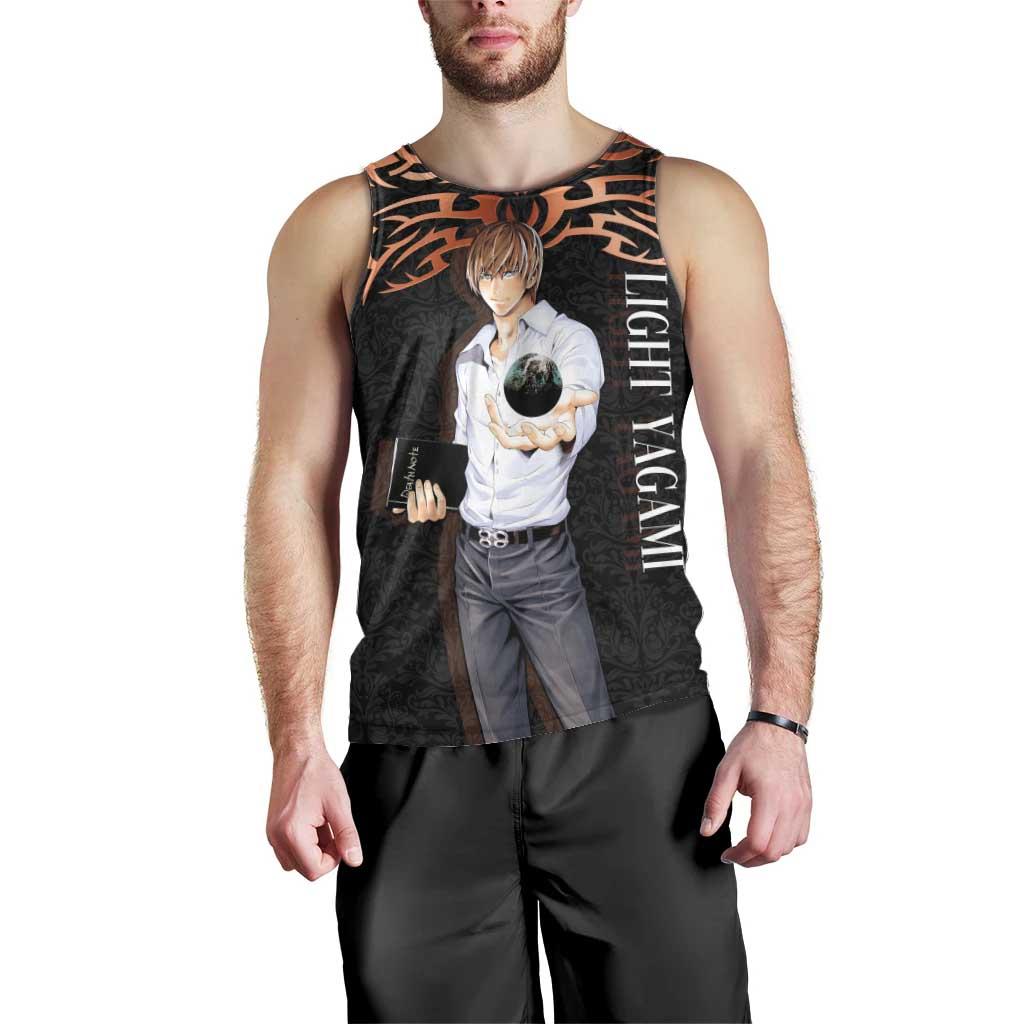 Light Yagami Death Note Men Tank Top Tribal Anime Fusion Style