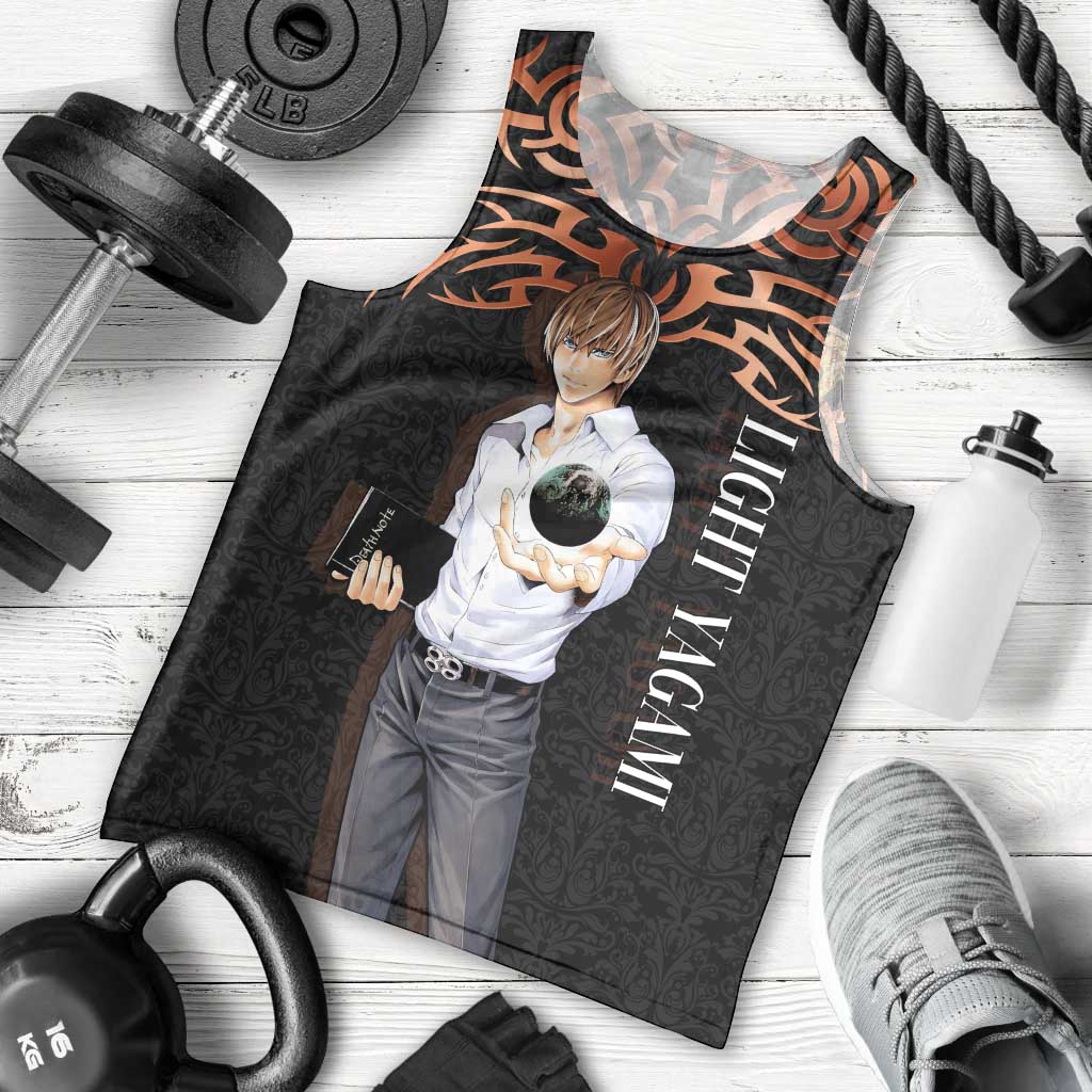 Light Yagami Death Note Men Tank Top Tribal Anime Fusion Style