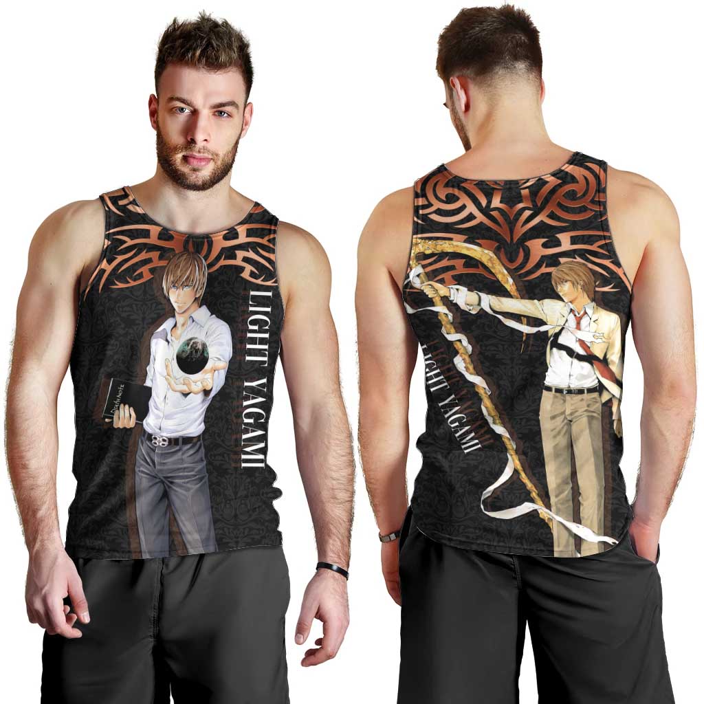 Light Yagami Death Note Men Tank Top Tribal Anime Fusion Style