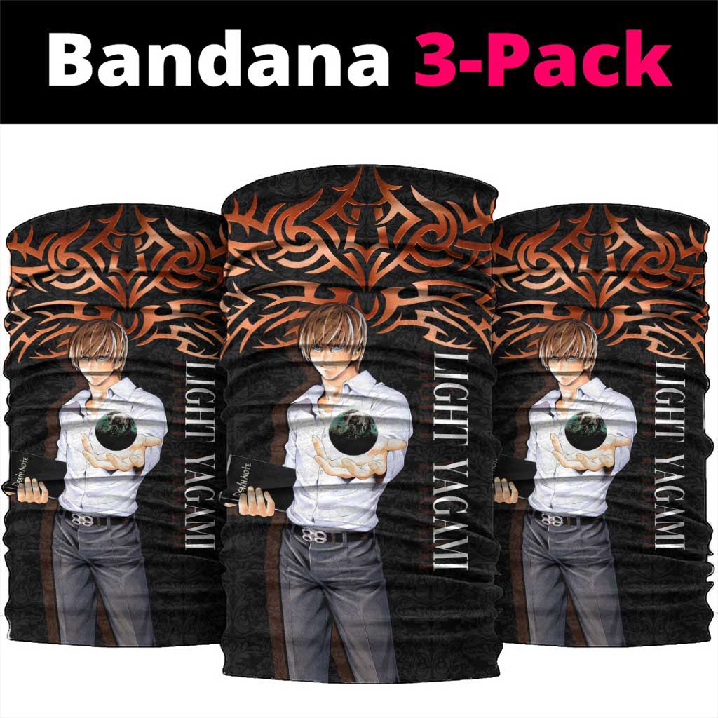 Light Yagami Death Note Neck Gaiter Tribal Anime Fusion Style