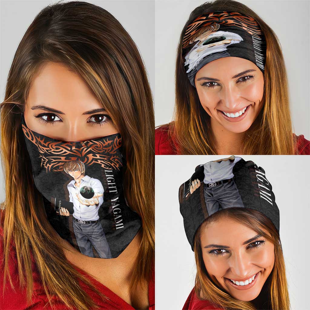 Light Yagami Death Note Neck Gaiter Tribal Anime Fusion Style