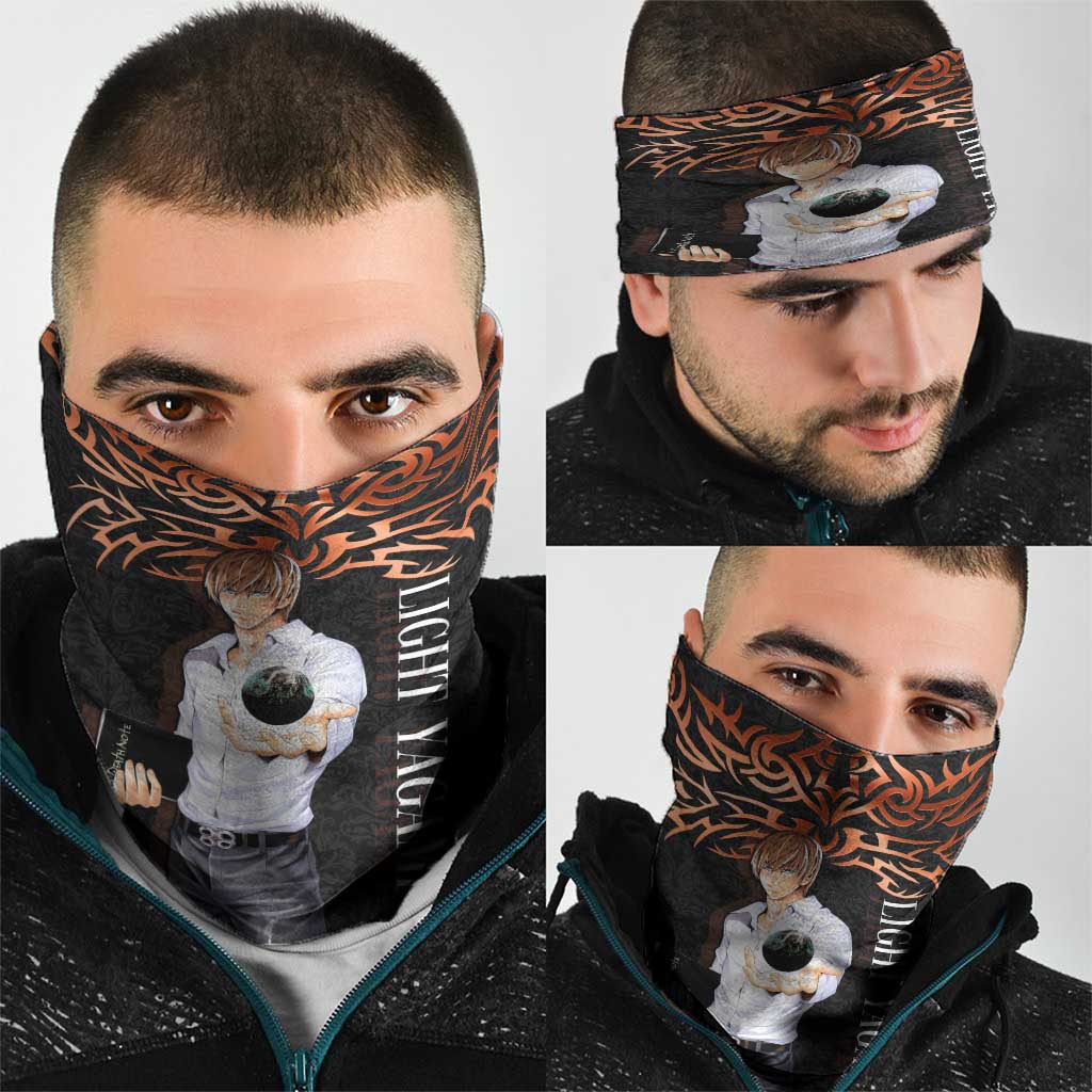 Light Yagami Death Note Neck Gaiter Tribal Anime Fusion Style