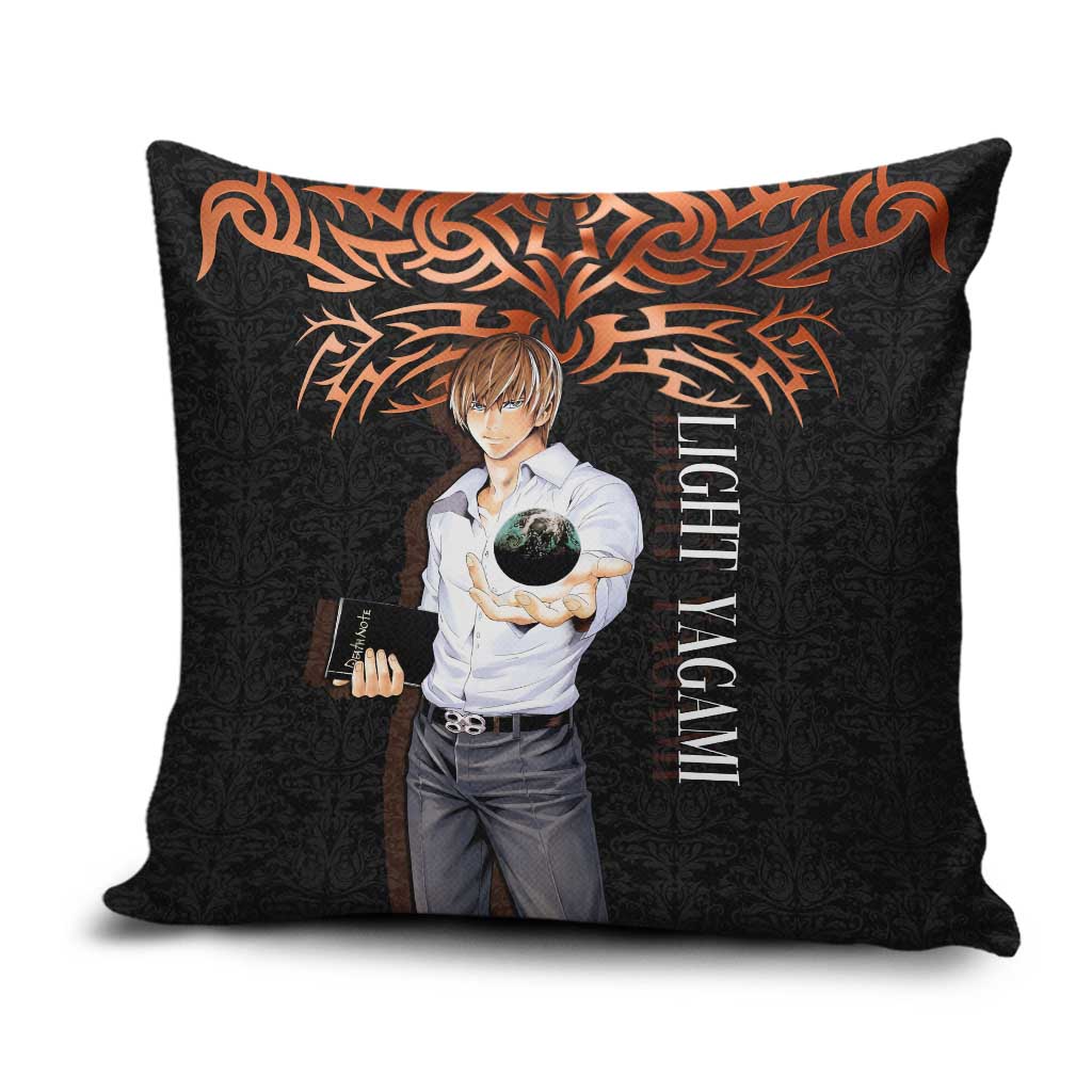 Light Yagami Death Note Pillow Cover Tribal Anime Fusion Style