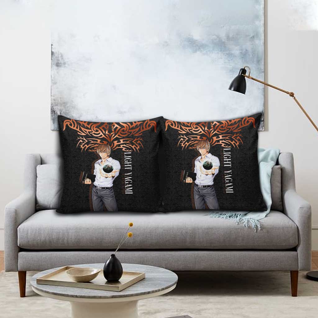 Light Yagami Death Note Pillow Cover Tribal Anime Fusion Style