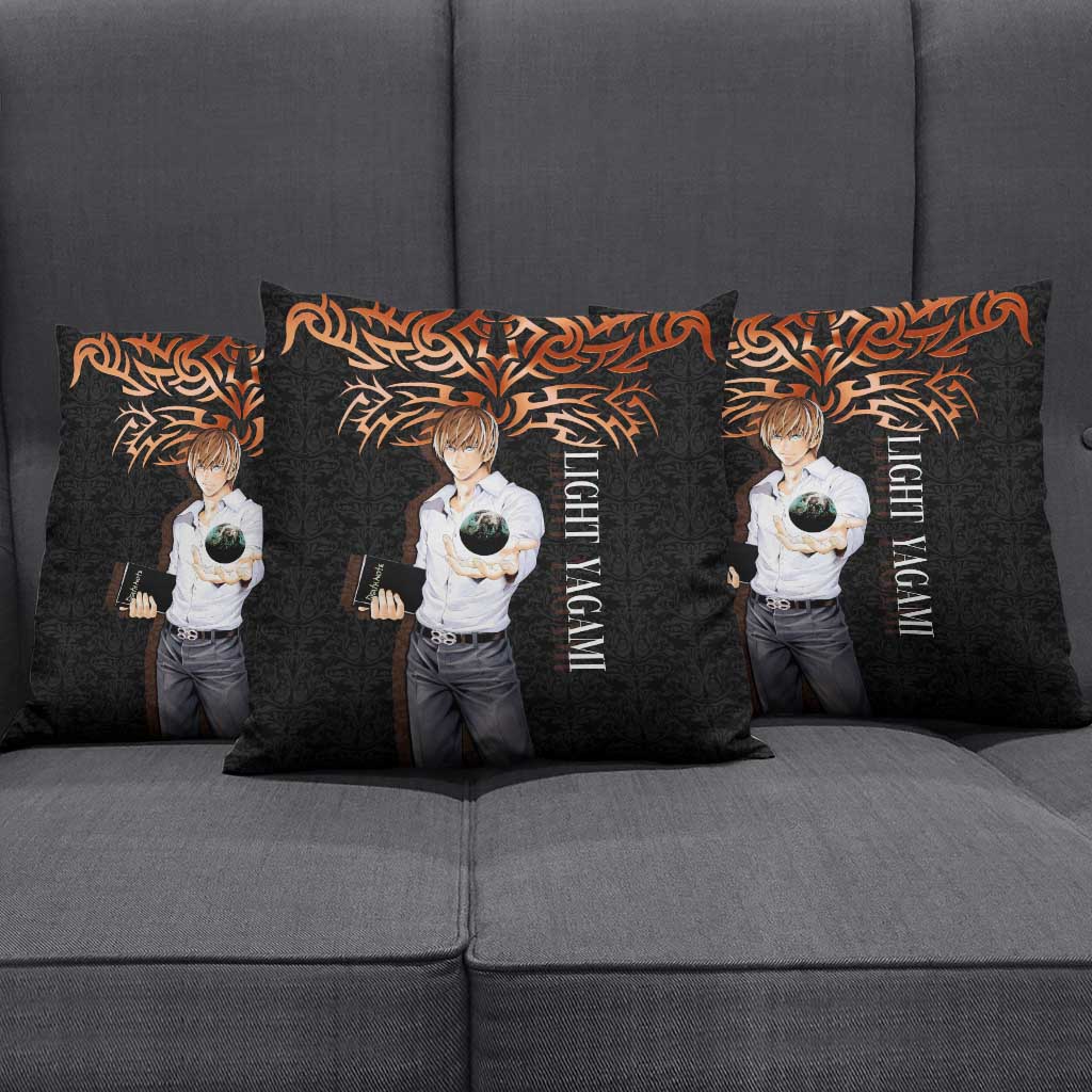 Light Yagami Death Note Pillow Cover Tribal Anime Fusion Style