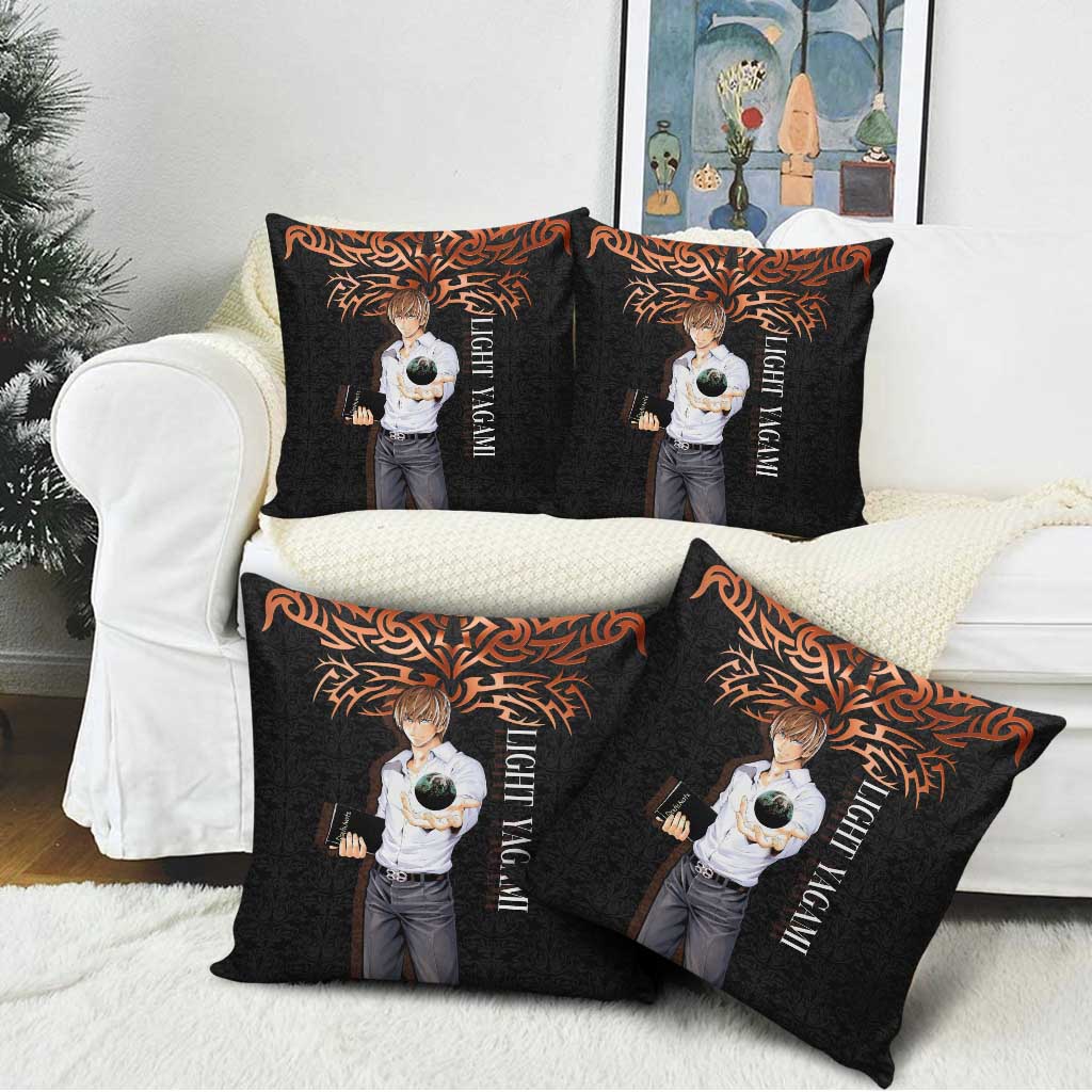 Light Yagami Death Note Pillow Cover Tribal Anime Fusion Style
