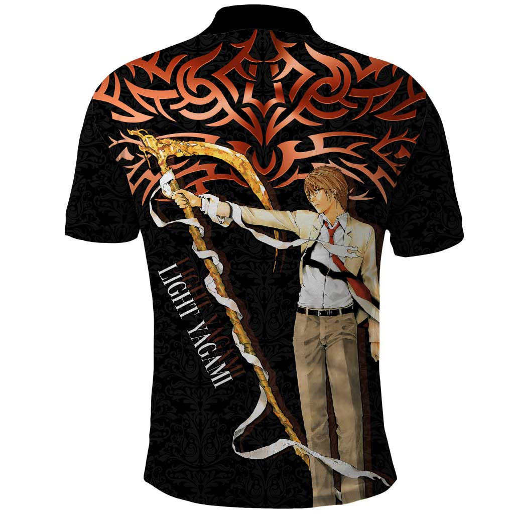 Light Yagami Death Note Polo Shirt Tribal Anime Fusion Style