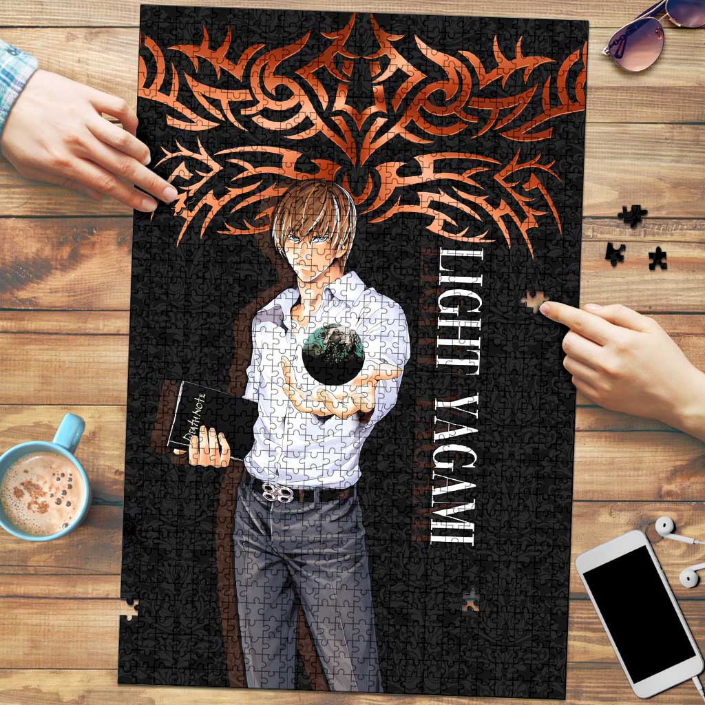 Light Yagami Death Note Puzzle Tribal Anime Fusion Style