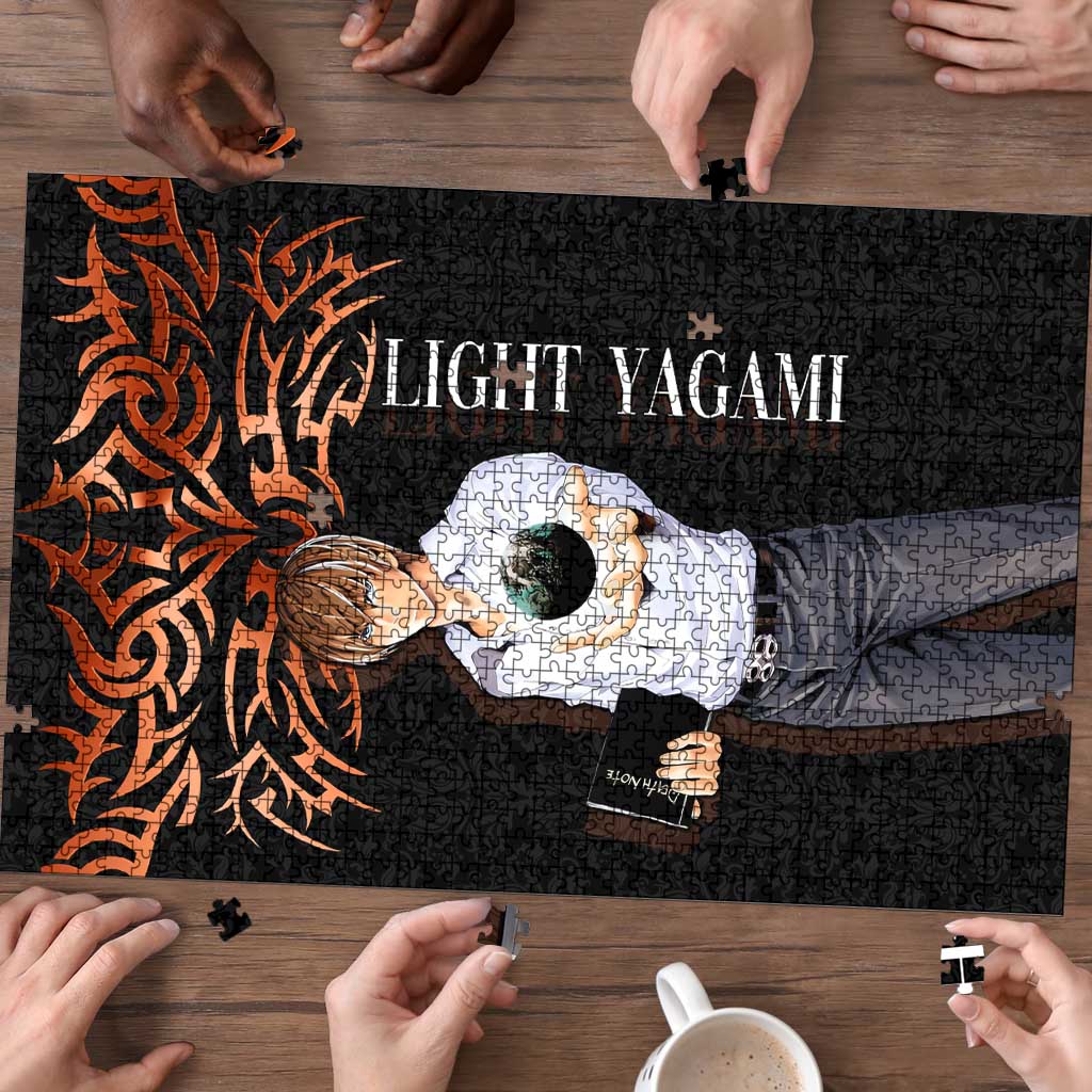 Light Yagami Death Note Puzzle Tribal Anime Fusion Style