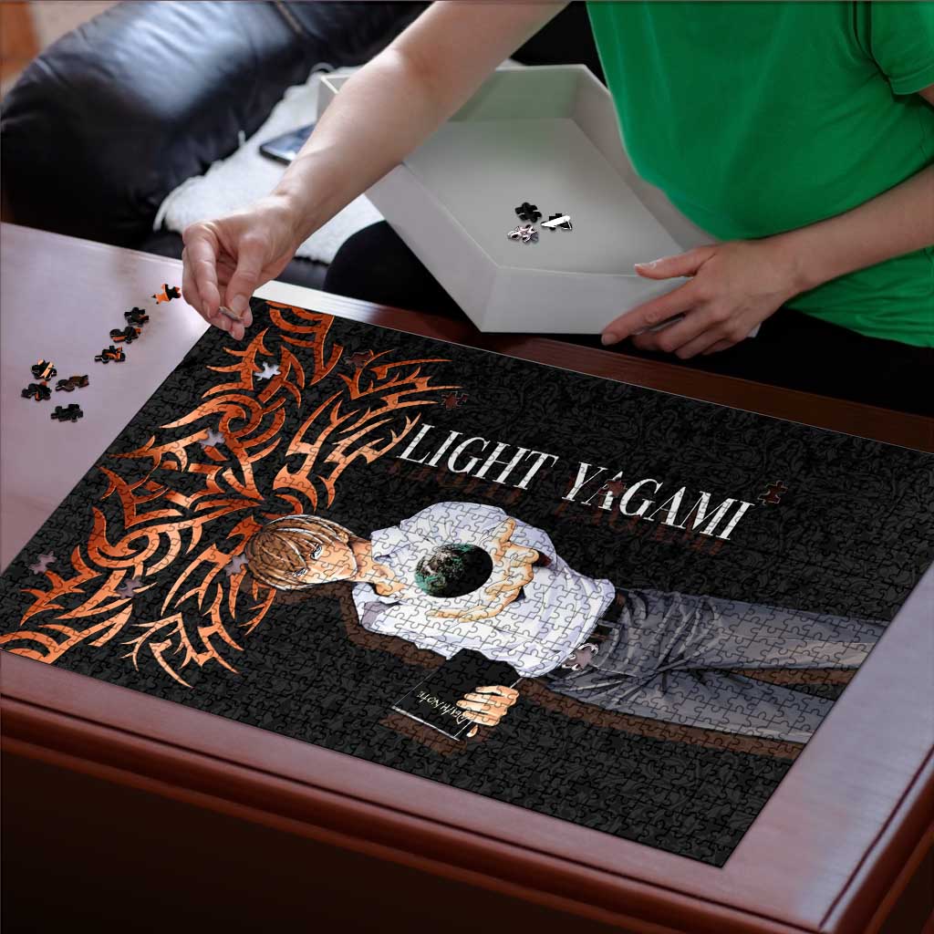 Light Yagami Death Note Puzzle Tribal Anime Fusion Style