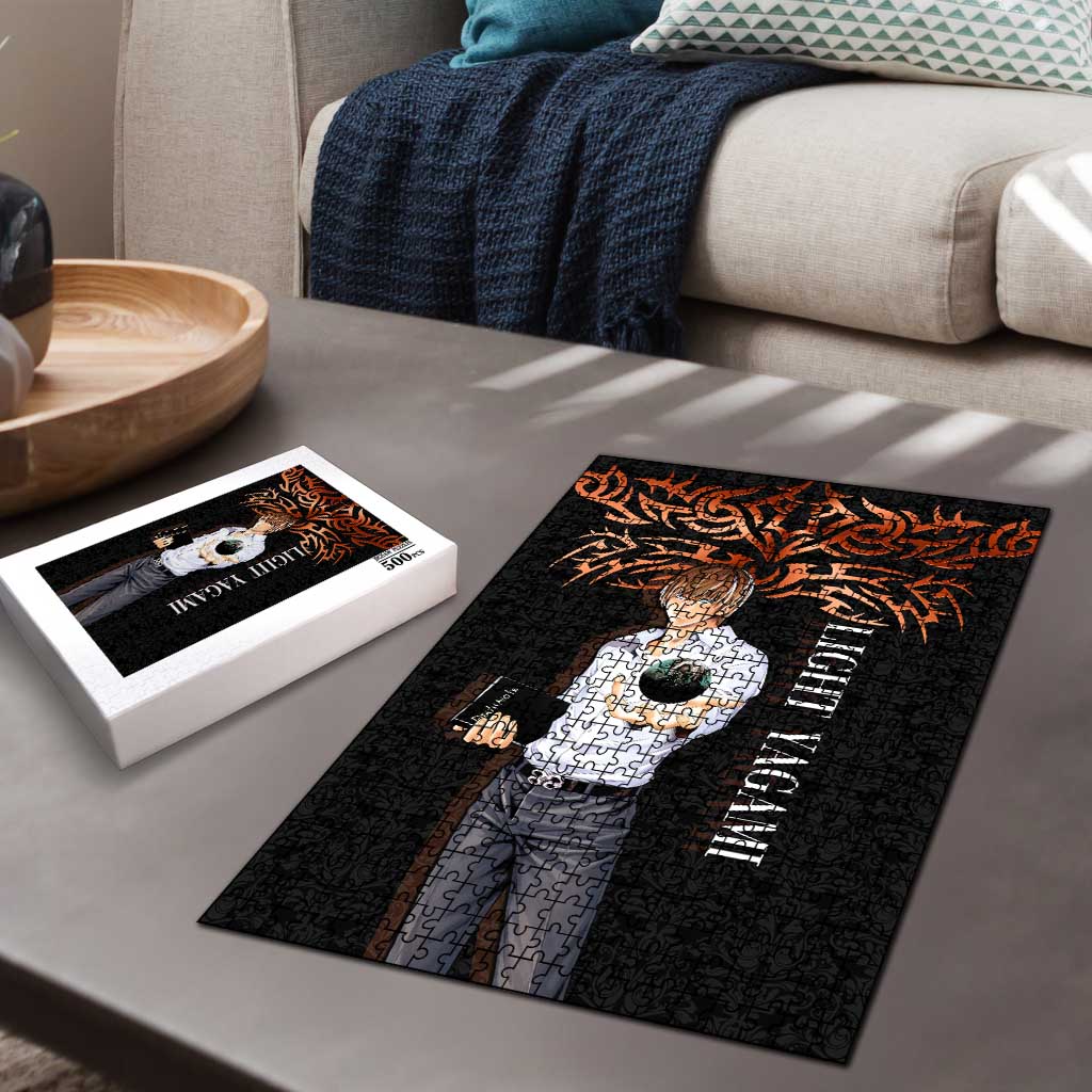 Light Yagami Death Note Puzzle Tribal Anime Fusion Style