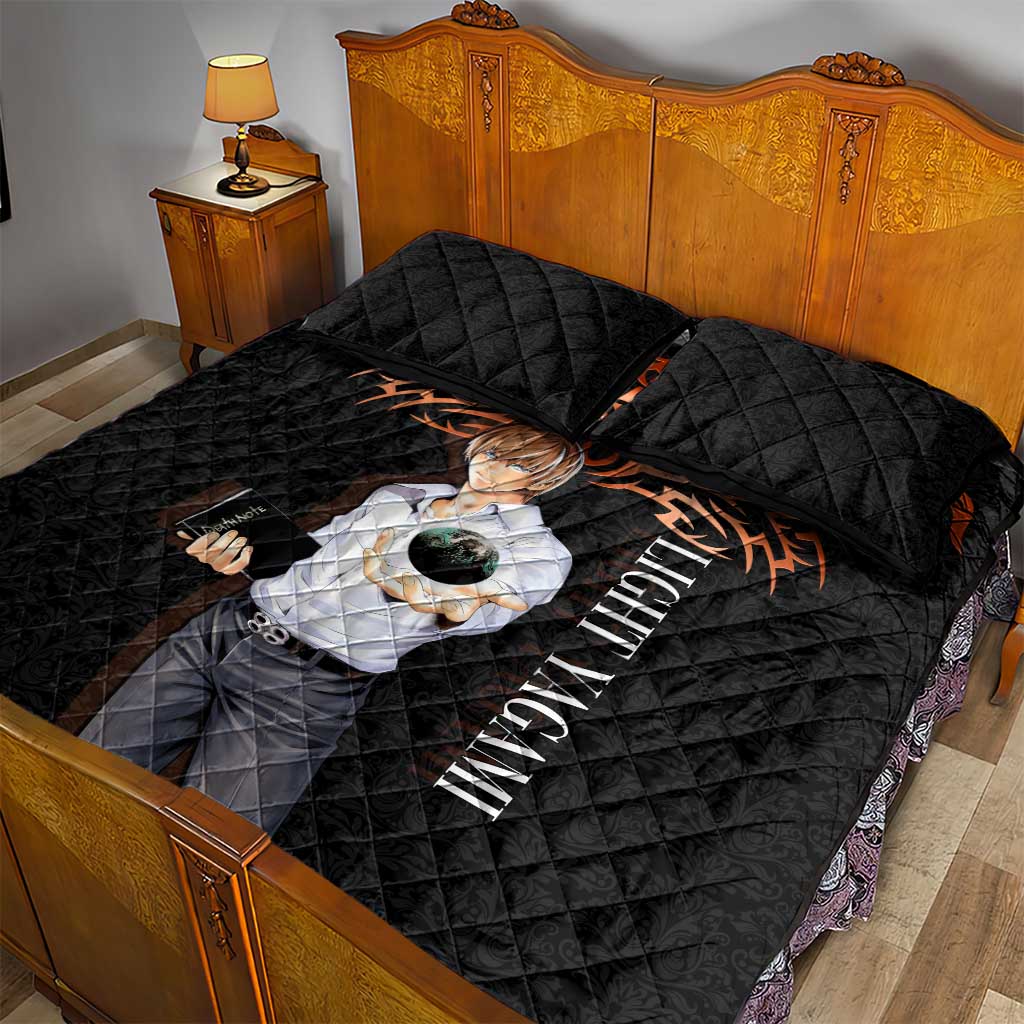 Light Yagami Death Note Quilt Bed Set Tribal Anime Fusion Style