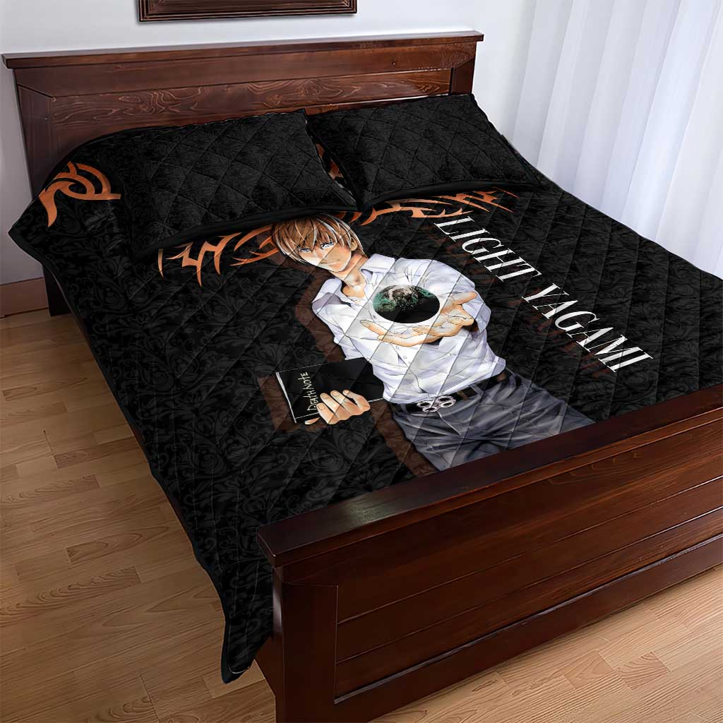 Light Yagami Death Note Quilt Bed Set Tribal Anime Fusion Style