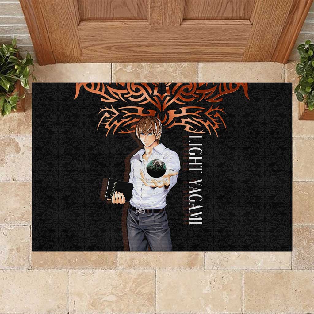 Light Yagami Death Note Rubber Doormat Tribal Anime Fusion Style