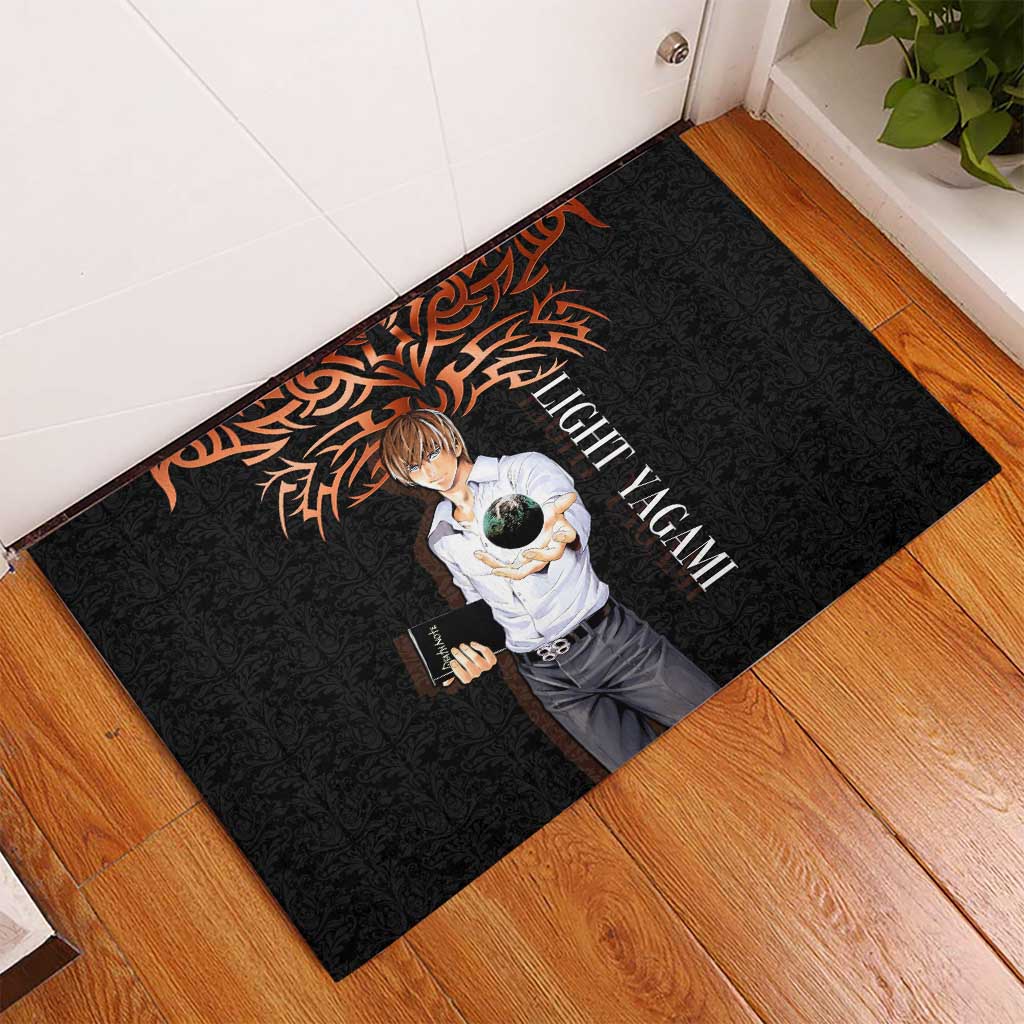 Light Yagami Death Note Rubber Doormat Tribal Anime Fusion Style