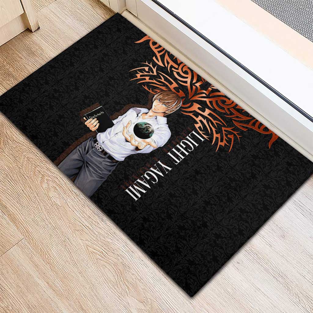 Light Yagami Death Note Rubber Doormat Tribal Anime Fusion Style