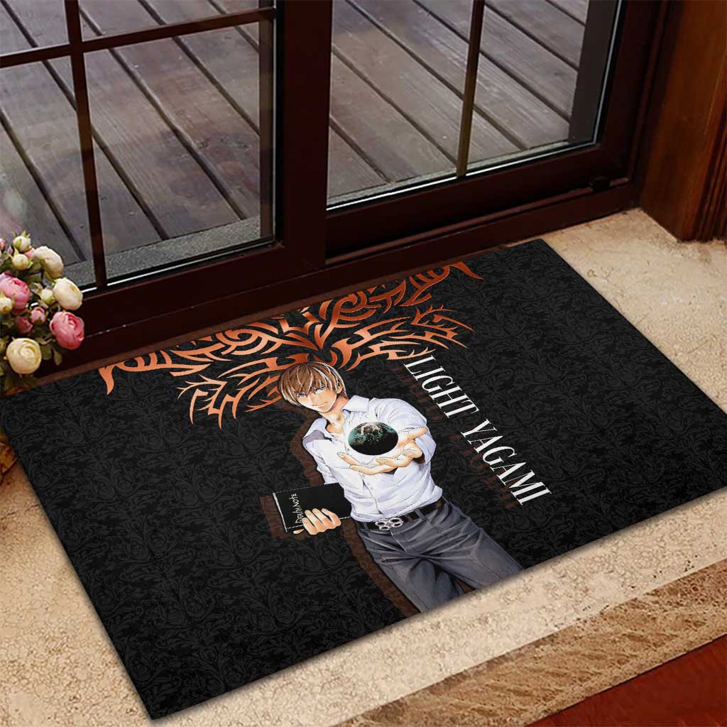 Light Yagami Death Note Rubber Doormat Tribal Anime Fusion Style