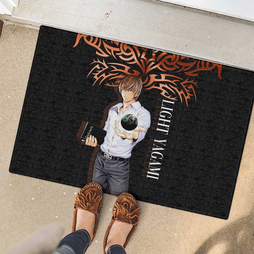 Light Yagami Death Note Rubber Doormat Tribal Anime Fusion Style