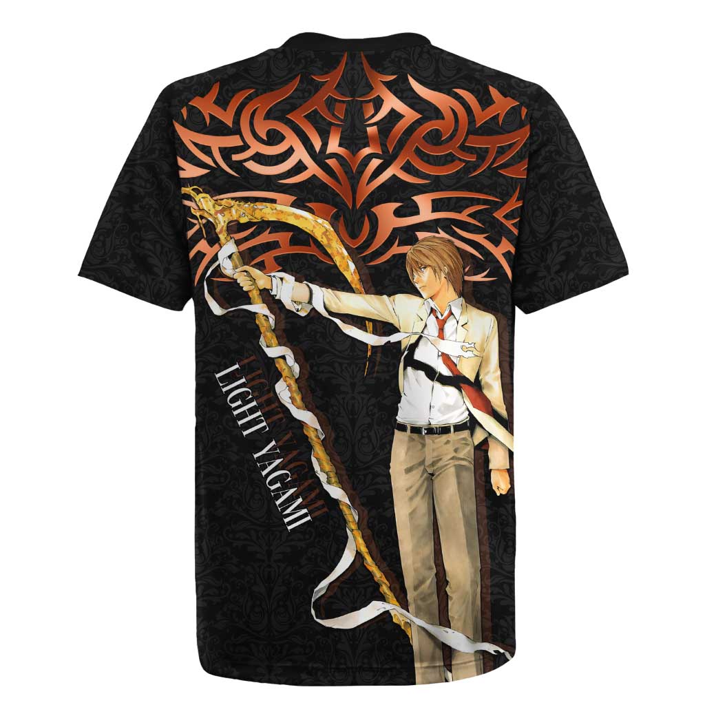 Light Yagami Death Note Rugby Jersey Tribal Anime Fusion Style