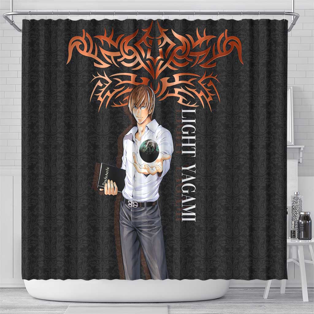 Light Yagami Death Note Shower Curtain Tribal Anime Fusion Style