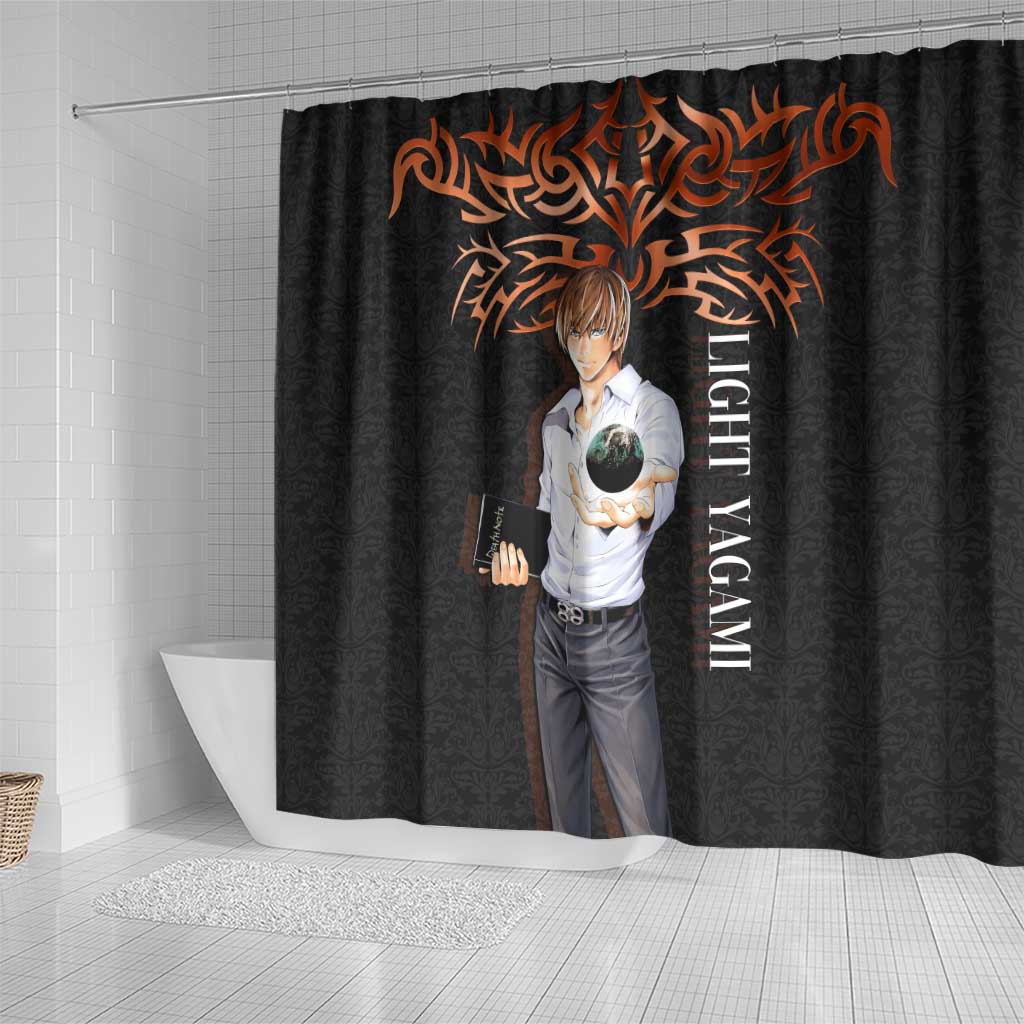 Light Yagami Death Note Shower Curtain Tribal Anime Fusion Style