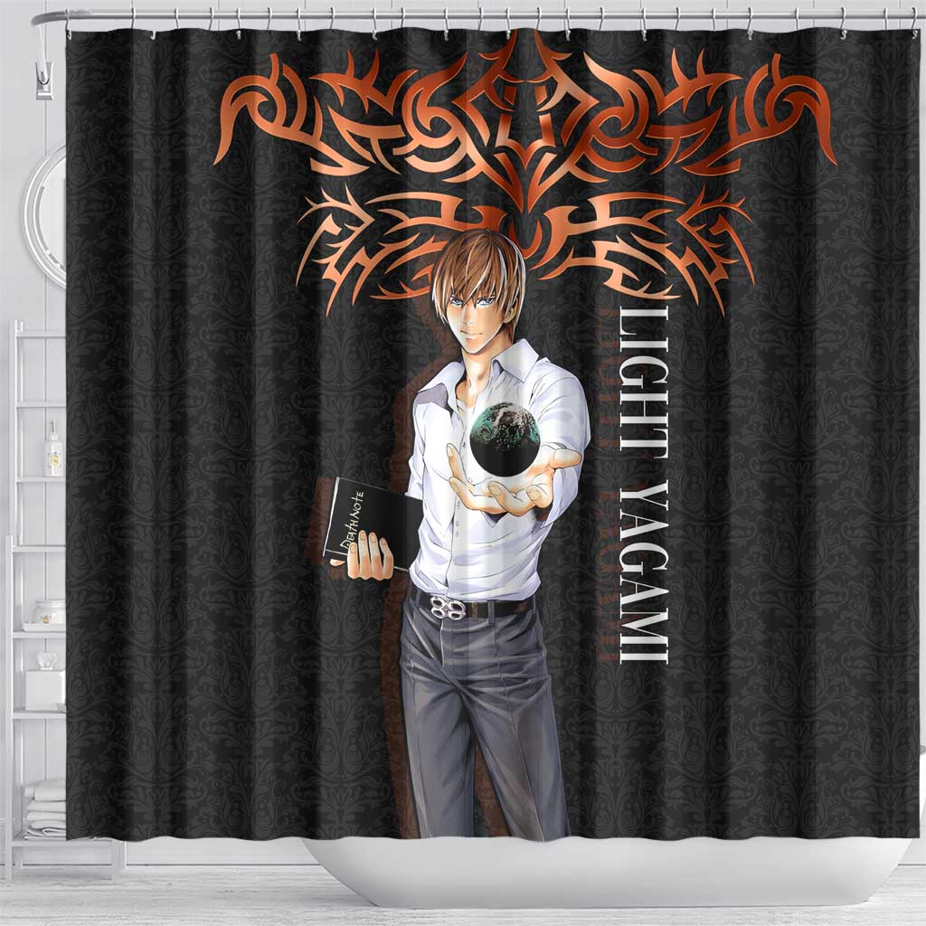 Light Yagami Death Note Shower Curtain Tribal Anime Fusion Style
