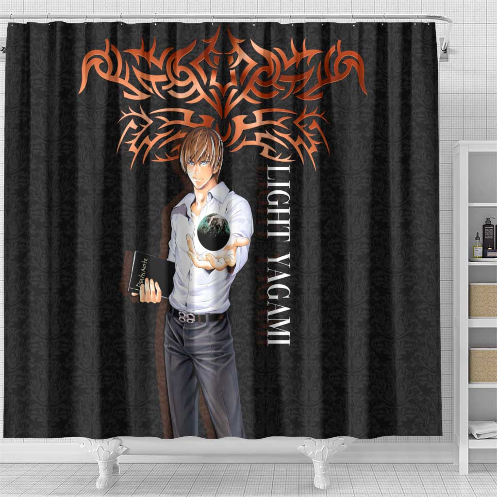Light Yagami Death Note Shower Curtain Tribal Anime Fusion Style