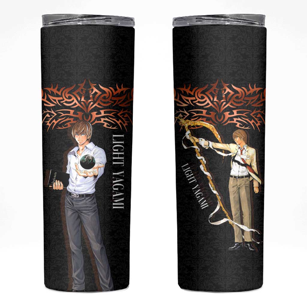 Light Yagami Death Note Skinny Tumbler Tribal Anime Fusion Style