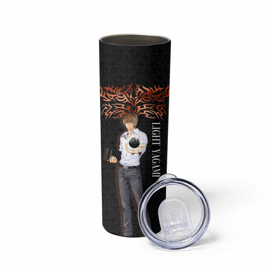 Light Yagami Death Note Skinny Tumbler Tribal Anime Fusion Style