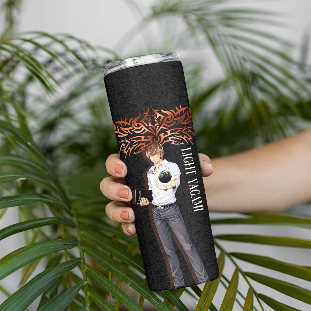 Light Yagami Death Note Skinny Tumbler Tribal Anime Fusion Style