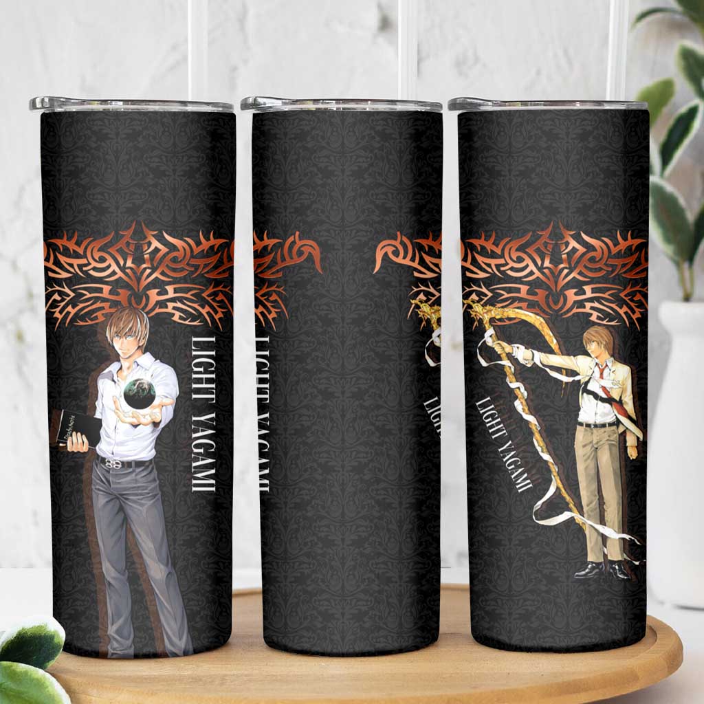 Light Yagami Death Note Skinny Tumbler Tribal Anime Fusion Style