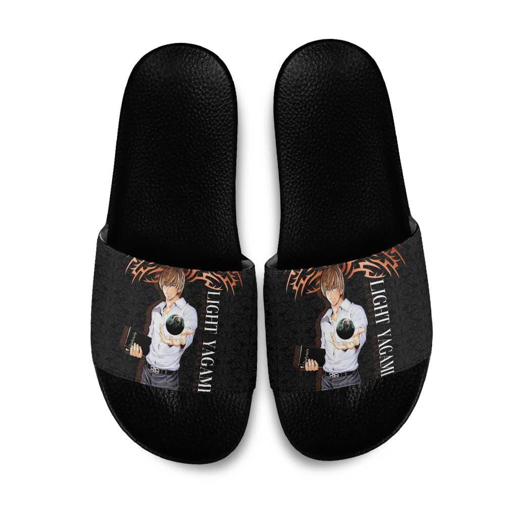 Light Yagami Death Note Slide Sandals Tribal Anime Fusion Style