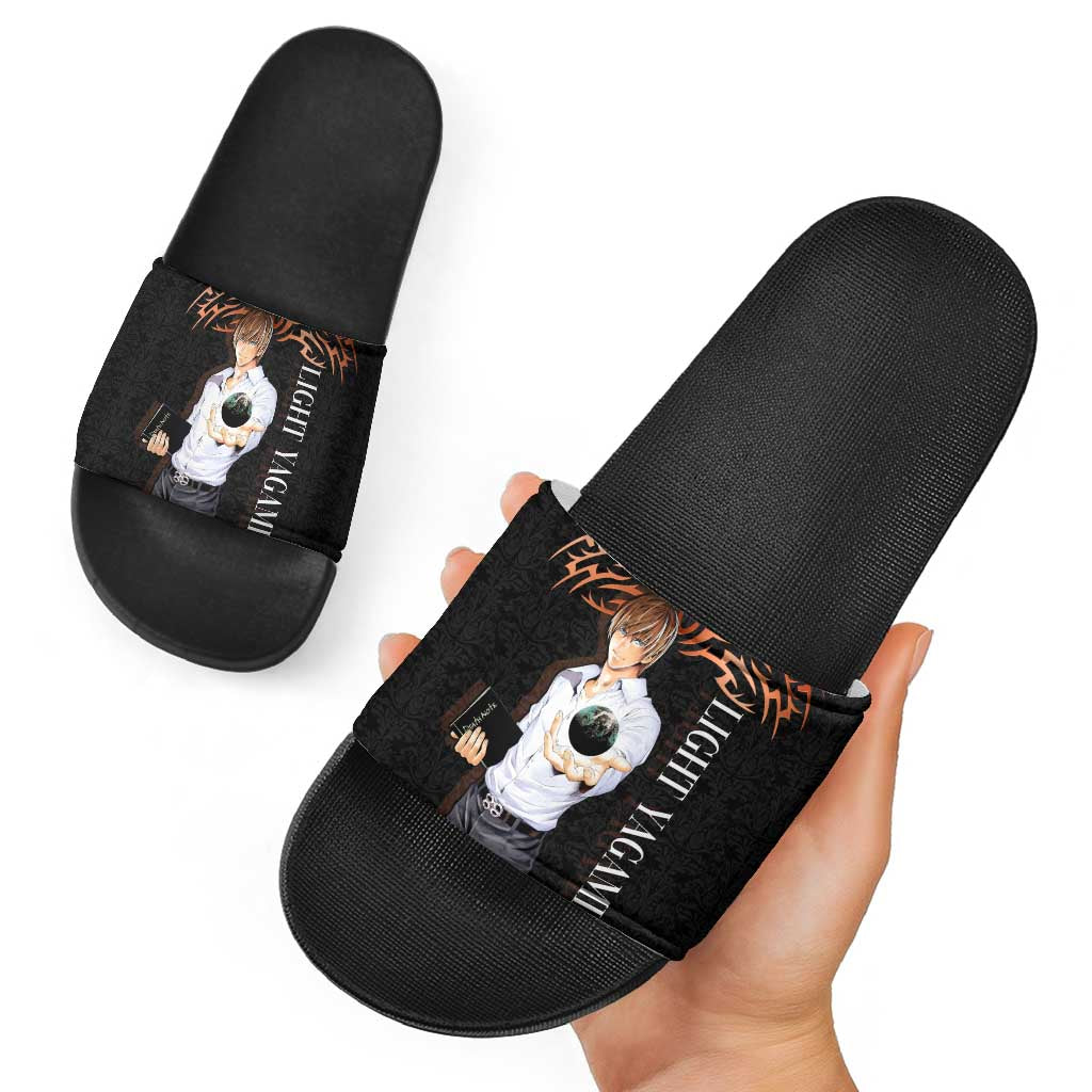 Light Yagami Death Note Slide Sandals Tribal Anime Fusion Style