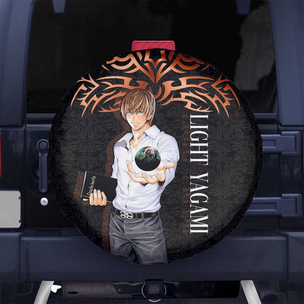 Light Yagami Death Note Spare Tire Cover Tribal Anime Fusion Style